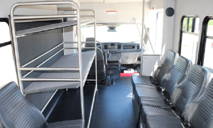 spacious seating capacity bus interior