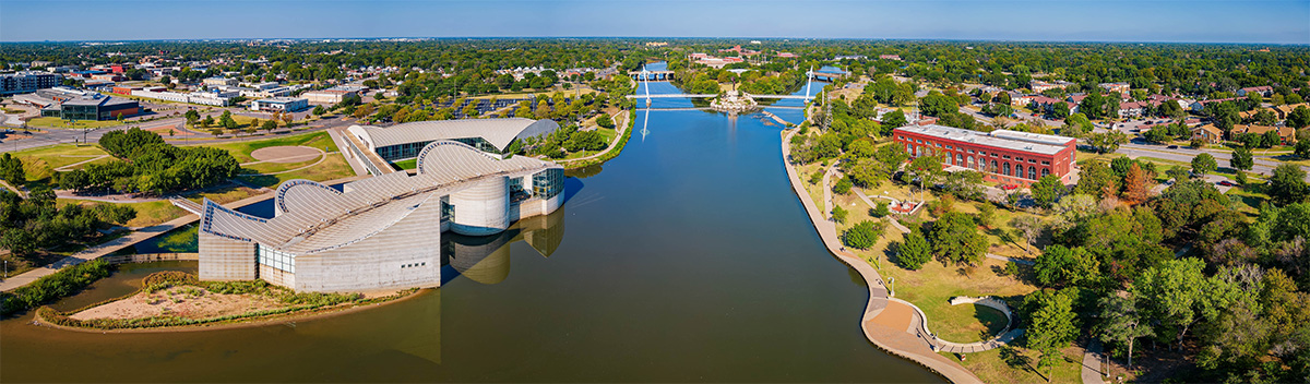 Aerial view of exploration place in Wichita, KS